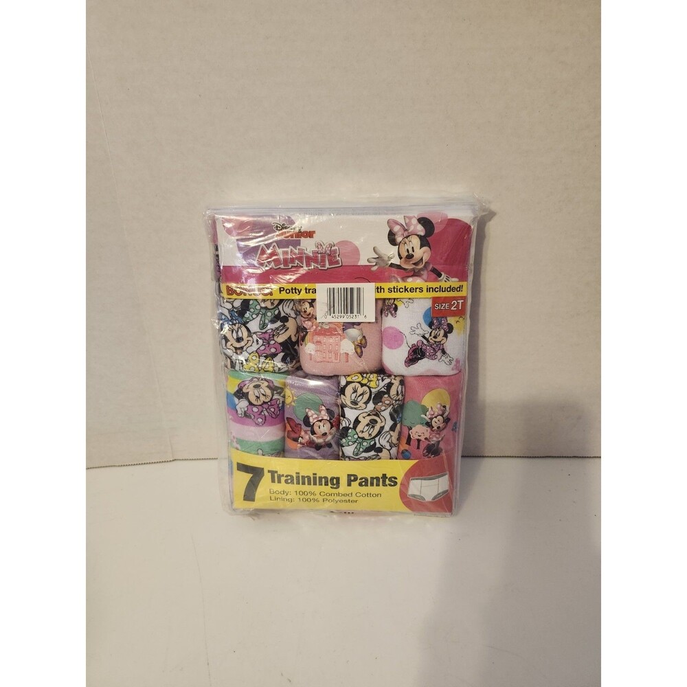 Disney Minnie Mouse 7 Pair Cotton Toddler Girls' Potty Training Pants - Size 2T